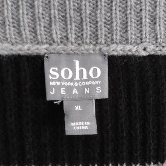 XL women's sweater, grey with horizontal stripes - Picture 2 of 2